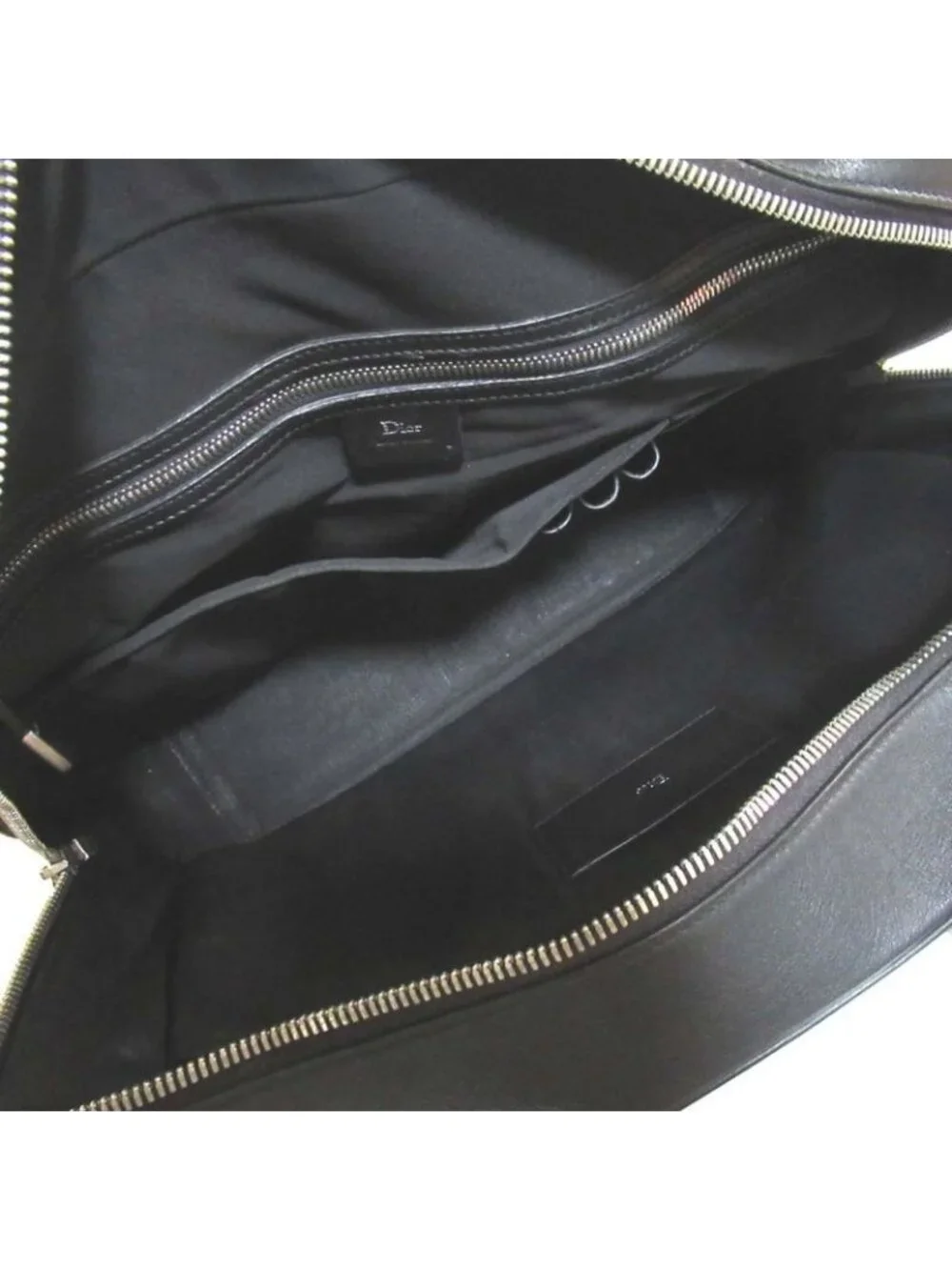 Dior Homme Leather Briefcase Business With PC Pocket Black